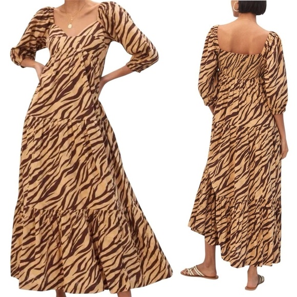 BY ANTHROPOLOGIE Blossom Zebra Print Maxi Dress